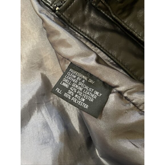 VTG Izod Leather Bomber Jacket Mens XL Dark Brown Lined interior pockets Zip - Picture 13 of 15